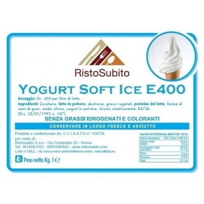 Powdered flavoured preparation for Gelato Soft/Yogurt/400 without hydrogenated fats Packs of gr 1000 in cartons of 15 bags Model 46