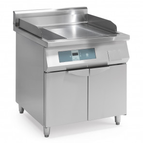 Induction frytop Model IH FRY TOP 90 Stainless steel plate smooth and striped