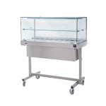Thermoshowcase with trolley and shelf SDF Stainless steel structure Thermostatic control Straight glass Model TCM001