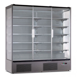 Ventilated 3 sided glasses, three door multideck cooler. Positive temperature. Model VISION 200