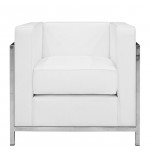 Indoor armchair TESR Stainless steel frame, synthetic leather covering Model 620-X17PS AVAILABLE IN 2 COLOURS