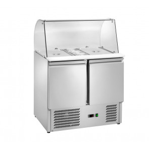 Refrigerated saladette Model AK940G - 2 GN1/1 + 3 GN 1/6 2 Self-closing doors Static refrigeration