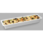 Bacinella gastronomina in melamina bianca GN 2/4 (mm. L 530 x P 162) Resistente alle rotture e sicure al contatto con ogni alimento Lavabile in lavastoviglie Temperatura di utilizzo da -20°C a + 70°C Altezza mm 65 Modello MPGN24065B