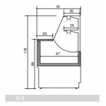 Neutral Food counter without group and without evaporator ideal for bread and pastry Zoin Model Orleans OL100NNNG Fixed tempered glass