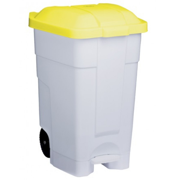 Plastic mobile pedal bin CONTIBASIC 70 L MDL Colour YELLOW Model 102546