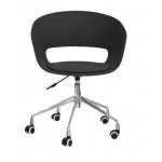 Indoor armchair TESR Chromed metal frame, polypropylene shell, synthetic leather pad Model 1491-YG98