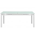 Indoor table TESR ​​Powder coated aluminum frame, top and extension in scratchproof tempered glass Model 1810-SD85