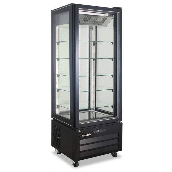 Pastry display four glass sides KLI no frost in stainless steel Model VICTORIA65NFNBLACK