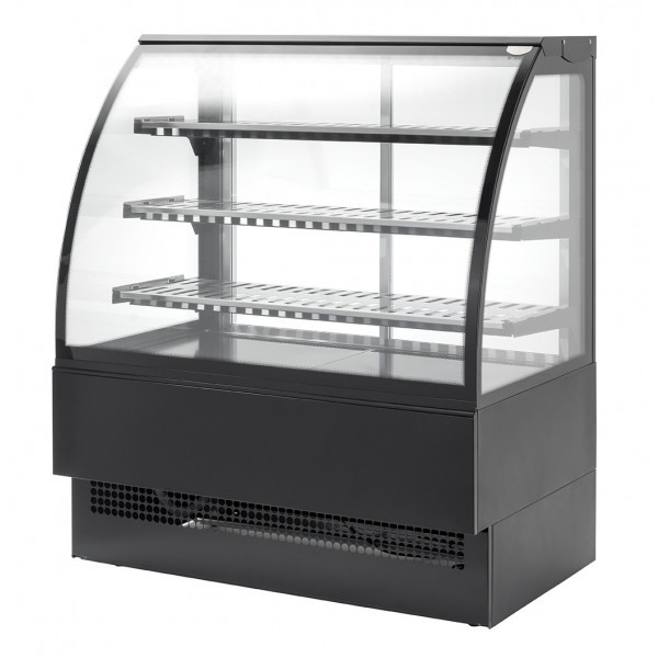 Hot vertical display for bakery and gastronomy Model EVO120HOT Front glass opening