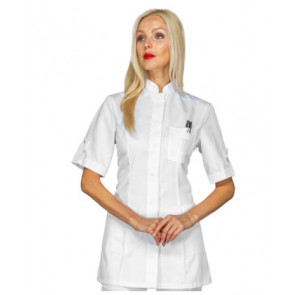 Woman Antigua blouse  SHORT SLEEVE 65% Polyester 35% Cotton WHITE Avaible in different sizes Model 003000M
