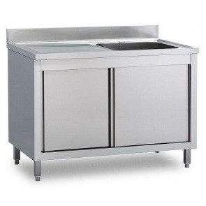 Stainless steel cupboard sink one tub with drainer Model A1VGS/D136