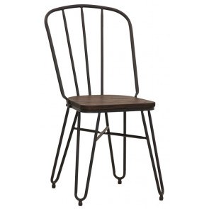 Indoor chair TESR Powder coated metal frame, wood seat Model 1781-M82