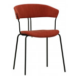 Stackable indoor chair TESR Powder coated metal frame, seat and backrest in fabric. Model 1904-RD03