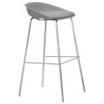 Indoor stool TESR Chromed metal frame, polypropylene seat, synthetic leather pad. Model 1630-EV23