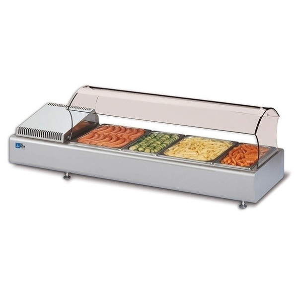 Refrigerated countertop display Model GASTROSERVICECOLD 1600SS Containers GN (all sizes GN H MAX. 10 cm)