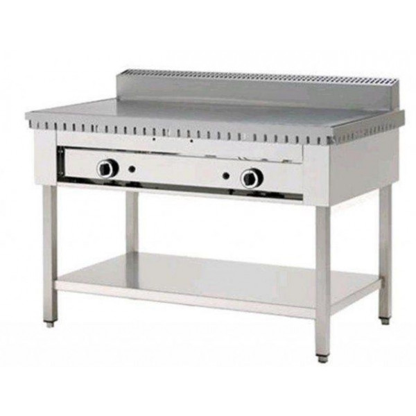 Gas piadina cooker PL Model CP8 on trestle Iron Flat On stainless steel legs Capacity 8 piadine