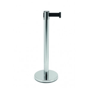 Crowd control post Chrome stainless steel STK Black belt Model COLONNA NYLON