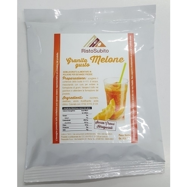 Powdered preparation already sweetened for SLUSH WITH MELON FLAVOUR Packs of gr 630 in cartons of 25 bags Model 515