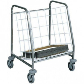 Trolleys Model CA631 for the collection, distribution and storage of trays, plates, cups, etc. Removable baskets made of plastic-coated steel wire Swivel castors mm 120. Buffer