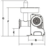 Meat grinder Model TC8 VEGAS Hourly production kg/h. 70