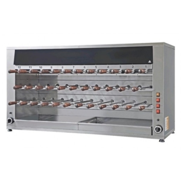 Gas rotisserie ENG Model ChurrascoCM35G 3 racks Independent motor for each sword Swords N. 35 stainless steel cm 50