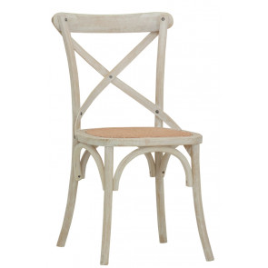 Indoor chair TESR Wood frame, antique look, synthetic leather or rattan seat. Model 1722-SU22