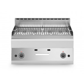 Stainless steel lava stone grill 2 cooking zones MDLR Model F6570GRLIT