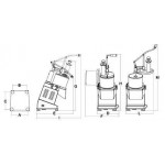 Electric vegetale/Mozzarella cutter Model TM TG Discs Excluded r.p.m. disc 300 Feed hopper dimensions mm h.150 x ø192