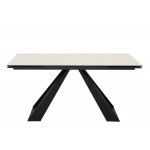 Indoor table TESR Powder coated metal frame, 11 mm tempered glass and scratchproof melamine top and extension Model 1665-TF22