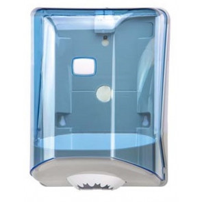 TRANSPARENT BLUE Center pull towel paper dispenser MDL - Model WAVE  908124