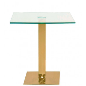 Indoor table TESR Stainless steel frame, gold effect, 13 mm tempered glass top Model 1770-F39G