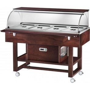 Wooden refrigerated trolley Model ELR2826 with Plexiglas dome