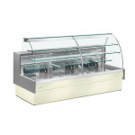 Neutral food counter ideal for dry pastry Zoin Model Colorado CL140NNNG Curved tempered glass