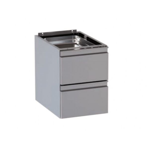 Stainless steel chest of 2 drawers for table depth 70 cm Model DSC2406854