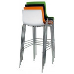 Stackable indoor stool TESR Chromed metal frame Polypropylene shell Model 932-K38
