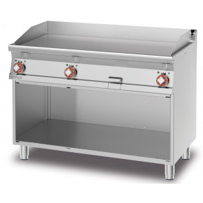 Electric fry top LTS Smooth plate on open cabinet 3 cooking zones Model FTL-712ET3