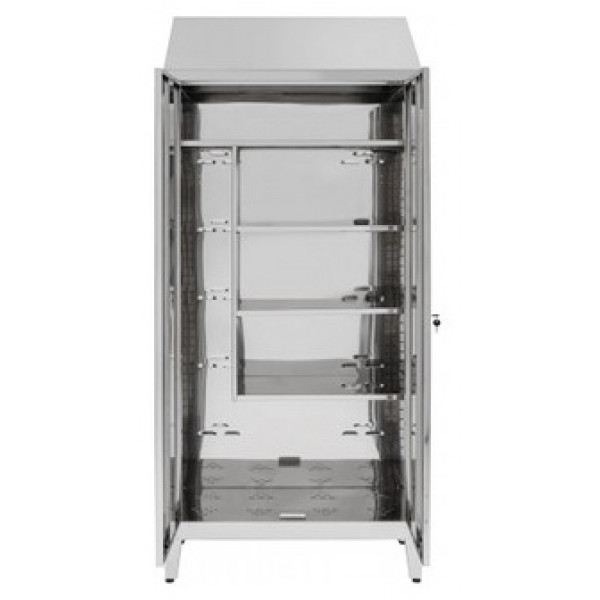 Brooms locker for pulls water made of stainless steel 304 IXP n.2 hinged doors Model S5069606
