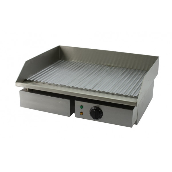 Electric fry top Model GHN55R Chromed striped plate Cooking plate cm 55x35
