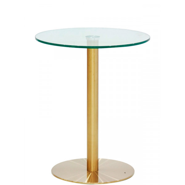Indoor table TESR Stainless steel frame, gold effect, 13 mm tempered glass top Model 1769-F43B