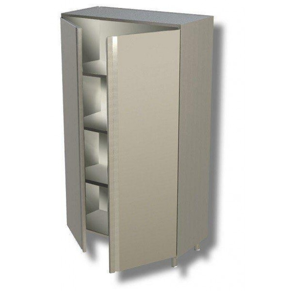 Vertical cabinet made of stainless steel AISI 430 or 304 2 Hinged doors 3 Shelves Model DSA2B08518