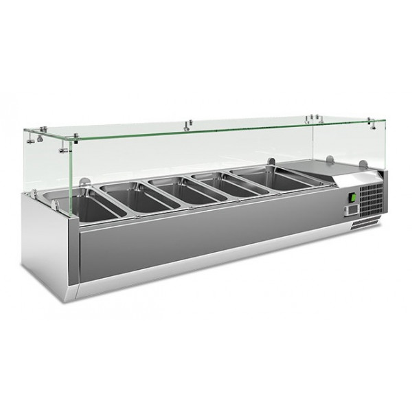 Refrigerated pizza display case stainless steel AISI 201 Model VRX1400380FG