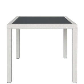 Tavolo da esterno TESR Aluminum frame, polyethylene strap covering, tempered glass top 563-MCQ140