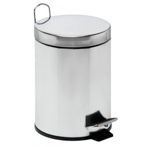Pedal bin with galvanized polished steel inner bucket - MDL  Model BIN GALVA n. 106412