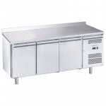 Refrigerated pastry counter three doors Stainless steel with backsplash INOX AISI 201 ForCold Model G-PA3200TN-FC ventilated 60/40