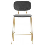 Indoor stool TESR Metal frame gold effect Velvet covering Model 080-FR25 DIFFERENT COLOURS
