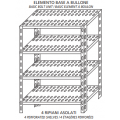 Stainless steel bolt shelving IXP 4 perforated shelves thickness 8/10 Lenght cm 70 Depth cm 30 Height cm 200 Basic element With plastic feet and bolts Cut-off edges Polished finish Model 4707030B