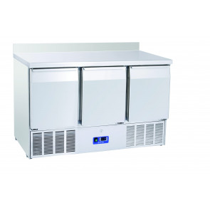Refrigerated saladette GN1/1 with stainless steel top Model CRA93A three doors Static refrigeration with upstand