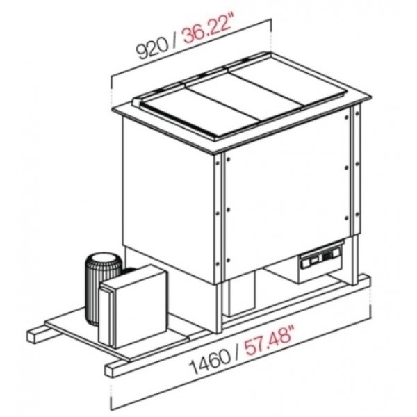 Built-in wells for ice cream/granite with reserve ETM Model PANORAMA6RIS-1T Semi-processed by Ventilated  panelling N.6 Wells