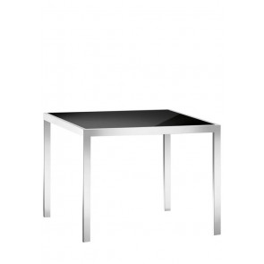 Indoor table TESR Powder coated metal frame, walnut veneered MDF top. Model 1619-TOP12