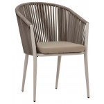 Outdoor armchair TESR Powder coated aluminum frame, polyethylene strap covering, waterproof cushion. Model 1983-RB06